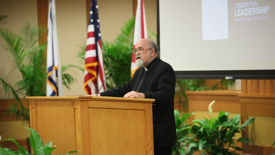 Robert Schreiter speaking at The Leadership Lecture Series